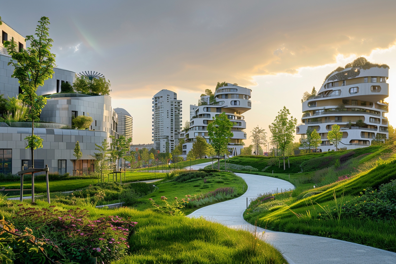 Vue panoramique de NOISY-LE-GRAND avec des maisons en cours d'agrandissement illustrant les options pour déménager ou agrandir sa maison à NOISY-LE-GRAND